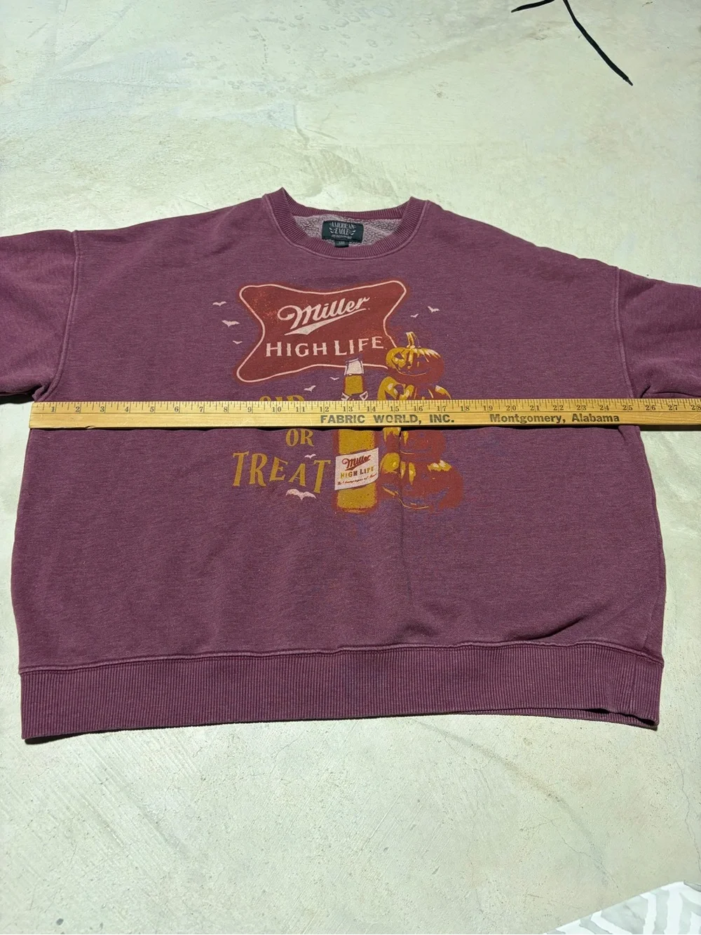 American Eagle Halloween shop Maroon Crewneck Sweatshirt pumpkin miller large